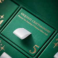 Boîte de calendrier de l'avent pour bijoux personnalisés, emballage en carton rigide à 12 tiroirs pour ensembles cadeaux de colliers et bagues de Noël