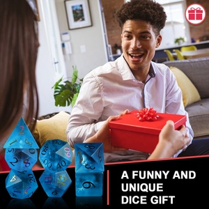 Chuyên nghiệp cao cấp ngục tối và rồng mờ màu xanh đậm nứt đá quý xúc xắc DND đá quý RPG đa diện trò chơi xúc xắc Bộ - Product Image 6