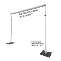 Support de toile de fond rétractable en alliage d'aluminium robuste et portable de haute qualité 6m*3m pour décoration de mariage
