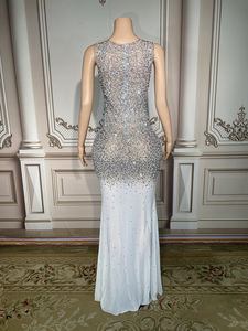 Новинка, экологически чистые продукты, 2023 блестящие, с рукавами со стразами, менее прозрачные, сетчатые, скромные платья, платья для выпускного вечера, 2023 вечерние платья - Product Image 6