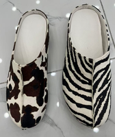 Mules à plateforme haute personnalisées par le fabricant, chaussures classiques à bout rond, semelle EVA, sabots en fourrure pour femmes