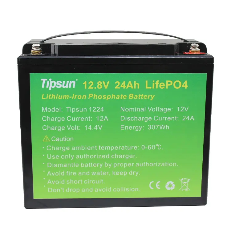 Tipsun high quality Lifepo4 12v 12.8v 24ah 30ah 36ah 50ah 100ah 150ah 200ah rechargeable lithium-ion phosphate battery