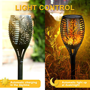 IP65 Étanche LED Guirlande Lumineuse Solaire Flamme Torche Patio Jardin Route Paysage pour Extérieur En Plastique Lampe Batterie Alimentation - Product Image 4