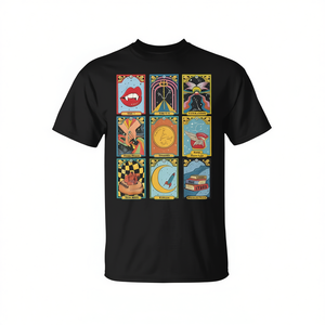 T-shirt unisexe avec personnage de carte de tarot de l'académie du zodiaque rétro, taille moyenne pour adulte - Product Image 2