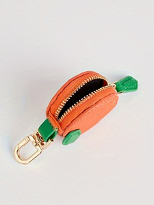 Porte-clés en cuir PU avec breloque fruit QY, porte-monnaie zippé, pendentif de sac, accessoire de sac à main pour femme - Product Image 5