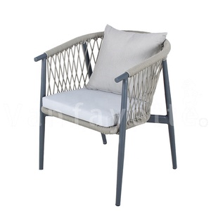Silla de mesa de jardín Calista, muebles de exterior, sillas y cuerda plegable, silla de aluminio tejida, juego de comedor - Product Image 5