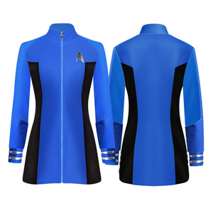 <span class=keywords><strong>Star</strong></span> Cosplay <span class=keywords><strong>Trek</strong></span> Duty Uniforme TOS Rouge Jaune Bleu Robe Cosplay Costumes Fête Halloween pour Femmes Badge Hommes Top Offre Spéciale - Product Image 2