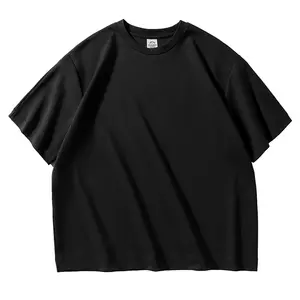 YKH 280GSM t-shirt da uomo di alta qualità pesante con colletto mandarino Over Size camicie personalizzate da uomo all'ingrosso