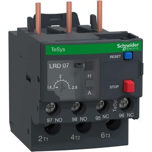 Relé de Protección Térmica Schneider Electric TeSys LRD07, 1.6-2.5 A, Miniatura, 2 Contactos NO - Product Image 1