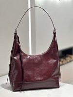 Sac Hobo Vintage en Cuir de Vachette Huilé et Ciré, Sac à Bandoulière Souple Grande Capacité, Fourre-tout Tendance Streetwear pour Femme, Tendances Printemps 2026