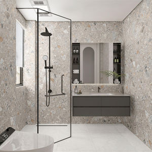 Fournisseur unique de carreaux de sol d'ingénierie Sida Terrazzo 600x1200 Noir Luxe Salon Carrelage en porcelaine Mat Poli - Product Image 1