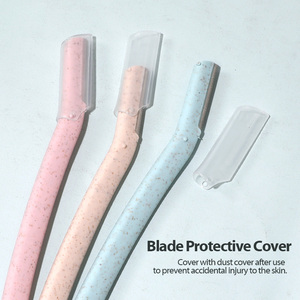 Rasoir à sourcils en fibre de paille de blé, rasoir à sourcils, couleur naturelle, épilation du visage pour femmes, rasoir dermique - Product Image 3