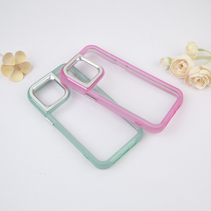 Rõ ràng đầy màu sắc 3 trong 1 điện thoại di động Trường hợp đối với iPhone 15 14 13 fundas AL por thị trưởng với TPU + PC + Acrylic đơn giản Thiết kế Cover quay lại - Product Image 3