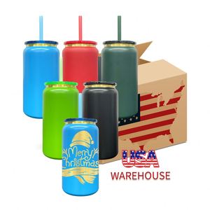 Christmas Gold Plated Underneath Powder Coated Stainless Steel <b>Double</b> <b>Walled</b> 16oz Soda Beer Can for Laser Engrave - Product Image 2