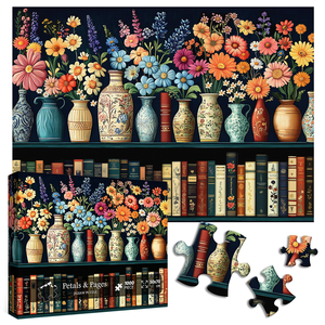 Puzzles de fleurs sauvages pour adultes, 1000 pièces, puzzle livre de fleurs vintage, puzzle de pages de fleurs sauvages. - Product Image 4