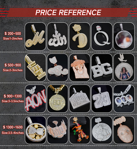 จี้เพชรแบบ Iced Out รูปสัตว์ 3 มิติ นกอินทรี พร้อมจี้ตัวอักษรแบบกำหนดเอง เงินแท้ 925 เพชร VVS จี้เพชรโมอิสซาไนต์แบบกำหนดเอง - Product Image 6