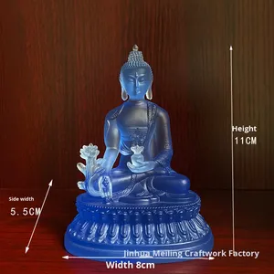 Médecine <span class=keywords><strong>Bouddha</strong></span> Statue Eau Glacée Plaqué Or Résine Ornement Artisanat pour La Maison Salon <span class=keywords><strong>Bouddha</strong></span> Hall Dropshipping One Piece - Product Image 6