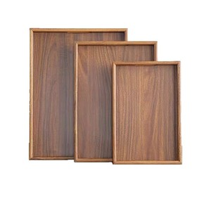 Simple Walnut Color <b>Tea</b> <b>Tray</b> Rectangular With Handle For <b>Tea</b> Serving Home Hotel Use - Product Image 5