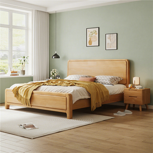 Lit mural moderne en chêne massif, <span class=keywords><strong>prix</strong></span> d'usine, ensembles de chambre à coucher, tailles Queen et King, durables et confortables pour appartement en <span class=keywords><strong>location</strong></span> - Product Image 5