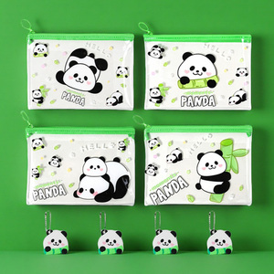 Juego de organizador con estampado de Panda de 4 piezas: Estuche <span class=keywords><strong>para</strong></span> lápices <span class=keywords><strong>para</strong></span> estudiantes, bolsa de almacenamiento de juguetes, soporte <span class=keywords><strong>para</strong></span> cosméticos y <span class=keywords><strong>etiqueta</strong></span> con nombre - Product Image 1