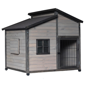 Caseta para <span class=keywords><strong>Perros</strong></span> de Madera Maciza para Exteriores, Resistente al Sol y a la Lluvia, con Botón, para <span class=keywords><strong>Perros</strong></span> Grandes y Medianos - Product Image 1