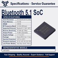Module de puce IC MCU sans fil 2,4 GHz Nordic NRF52833 5.1 Multiprotocol SoC 64 MHz Cortex-M4 FPU 512 Ko Flash 128 Ko RAM