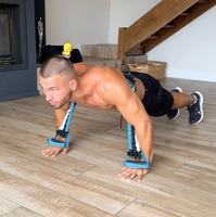 Ensemble de bandes de résistance portables pour press à la poitrine et squats, avec boucle en caoutchouc latex et barre pour extensions triceps courtes et press au-dessus de la tête