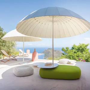 Heißer Verkauf Designer Liebe Luxus Wind dichte einzigartige Pilz runde Form Kunden spezifische weiße Garten terrasse Sonnenschirm Sonnenschirm