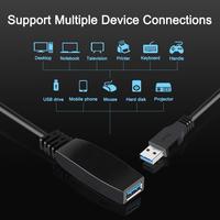 Câble d'extension USB 3.0 haute vitesse 5Gbps mâle à femelle Port micro d'alimentation compatible USB 2.0 avec câble de données à puce de signal intégré