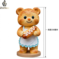 Statue d'ours en fibre de verre personnalisée grandeur nature, sculpture animale, mascotte pour la décoration de pâtisseries et de boutiques de gâteaux