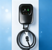 Borne de recharge murale pour véhicules électriques européens 21 kW triphasée 32 A Type 2, station de charge AC intelligente avec RFID, Wi-Fi, IP55, pour montage domestique