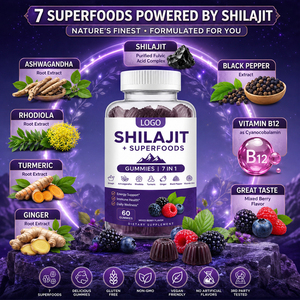 Bonbons gélifiés Shilajit OEM, complément nutritionnel sportif riche en vitamines et en extrait d'Ashwagandha pour adultes - Soutien énergétique et immunitaire - Product Image 4
