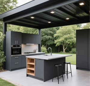 Armoires <span class=keywords><strong>de</strong></span> cuisine d'extérieur modernes et élégantes, matériaux résistants aux intempéries avec abris intégrés durables <span class=keywords><strong>pour</strong></span> les espaces <span class=keywords><strong>de</strong></span> <span class=keywords><strong>jardin</strong></span> - Product Image 3