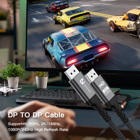 1m 2m 3m Câble DP à DP 1.2 Displayport à Displayport Coque en alliage d'aluminium Câble 4K tressé à la mode pour moniteur d'ordinateur HDTV