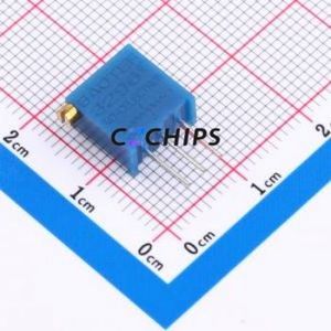 Résistance/potentiomètre réglable 3296X-204-3H, composant traversant (THT)-3P, 9,5x4,8 mm, résistance 200 kOhm, 10 %, 500 mW, 250 ppm/ ℃ - Product Image 1