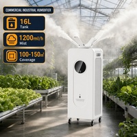 Humidificateur ultrasonique industriel et commercial robuste de 16 L, brumisateur à grande capacité de 1200 ml/h pour serre, entrepôt, atelier