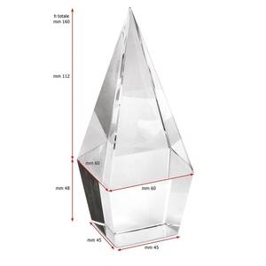 TROPHÉE PYRAMIDE DE CRISTAL K9-h 160mm Plaque en Verre Cristal Imprimée UV pour Cadeaux de Salon Professionnel et de Bienvenue - Product Image 2