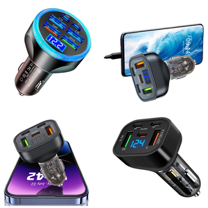 Prodotti di Tendenza 2026 Nuovi Arrivi Caricabatterie Auto USB Full PD 30W con Display Voltaggio 2 Type-<span class=keywords><strong>C</strong></span> 2 USB-<span class=keywords><strong>A</strong></span> Ricarica Rapida Multi-Porta - Product Image 1