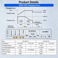 Chargeur UPS 500W avec fonction d'alimentation à découpage, alimentation industrielle 12V 25A 24V 13.5A, chargeur de batterie 13.8V 27.6V, onduleur de secours 500W