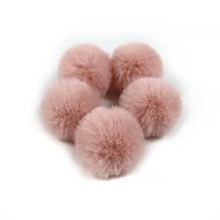 Boule de fourrure artificielle de lapin de 4 à 5 cm, pompon tricoté, prix bas, accessoire de bricolage, vêtements, peluche