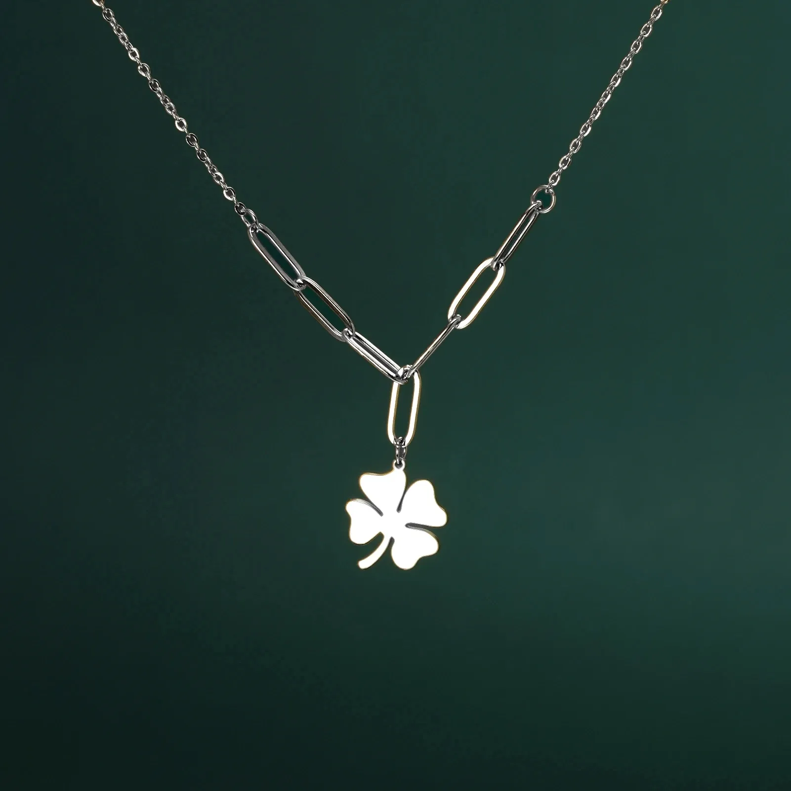 4 Leaf Clover pendant stainless steel necklace fashion jewelry necklaces for man woman