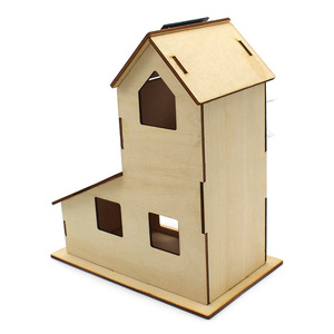 Kit de modèle de maison en bois à énergie solaire pour les expériences d'éducation scientifique, âge 7-9 ans - Product Image 1