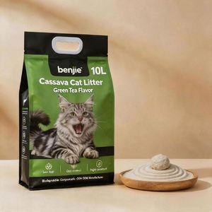 Arena para Gatos BENJIE, Ecológica, Biodegradable, de Almidón de Tofu, Compostable, 10L, 100% Natural, de Maíz y Yuca, Directo de Fábrica - Product Image 1