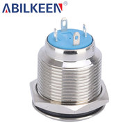 Interrupteur à bouton-poussoir métallique étanche IP65, résistant à la corrosion, à verrouillage, avec anneau LED lumineux, 2A 250V, équipement électrique marin