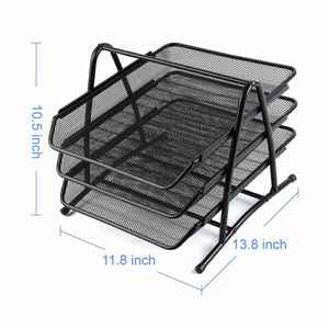 Hot Sale 3 Tier Mesh <b>File</b> Desk Organizer with 3 Sliding Trays for Letters, Documents, Mail, Paper Organizer - Product Image 4