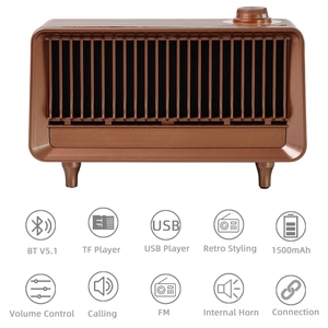 Radio FM Clásica Retro de Escritorio, Receptor de Radio Portátil Recargable, Altavoz Estéreo AS25 - Product Image 2