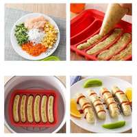 Moule à saucisses en silicone de qualité alimentaire DIY, outil pour compléments alimentaires pour bébés, moule à hot-dogs et saucisses fait maison, moule à saucisses
