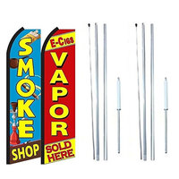Top Qualité Populaire Polyester Route Plage Jardin AD Personnalisé Boutique De Fumée E-Cigs Plume Drapeau Beachflag