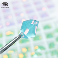 Perles en verre à dos plat Rayo Opal 10*14mm Cosmic Sew, strass en cristal qui brillent dans le noir, écologiques, pour vêtements, robes, couture DIY, vente en gros