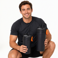 Vente transfrontalière chaude 600ml Double couche en acier inoxydable vide secouer tasse Fitness exercice protéines bouteilles de sport